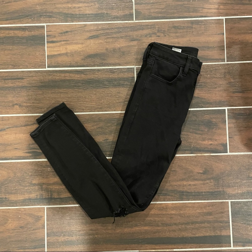 Black distressed super high rise jeans jeggings